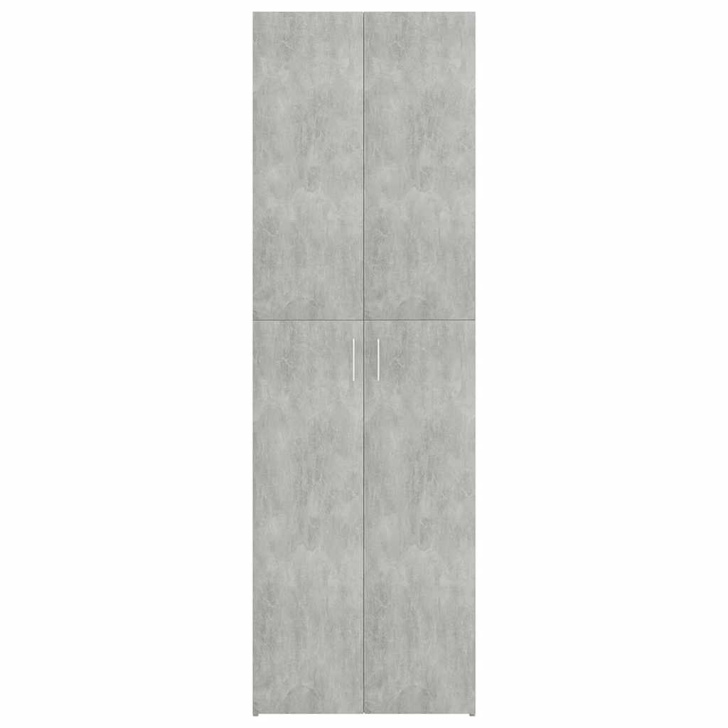 kontorskab 60x32x190 cm konstrueret træ betongrå