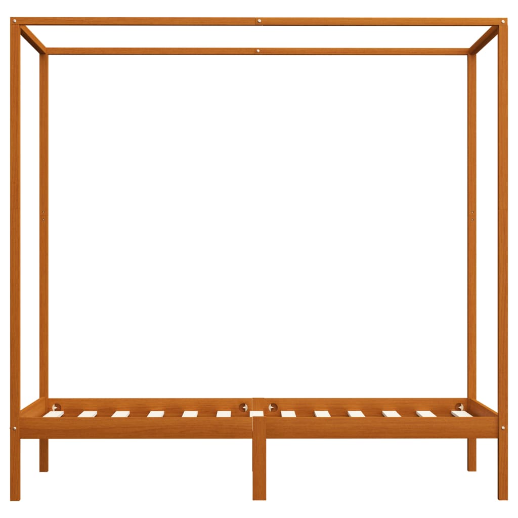 sengestel til himmelseng 90 x 200 cm massiv fyrretræ gyldenbrun