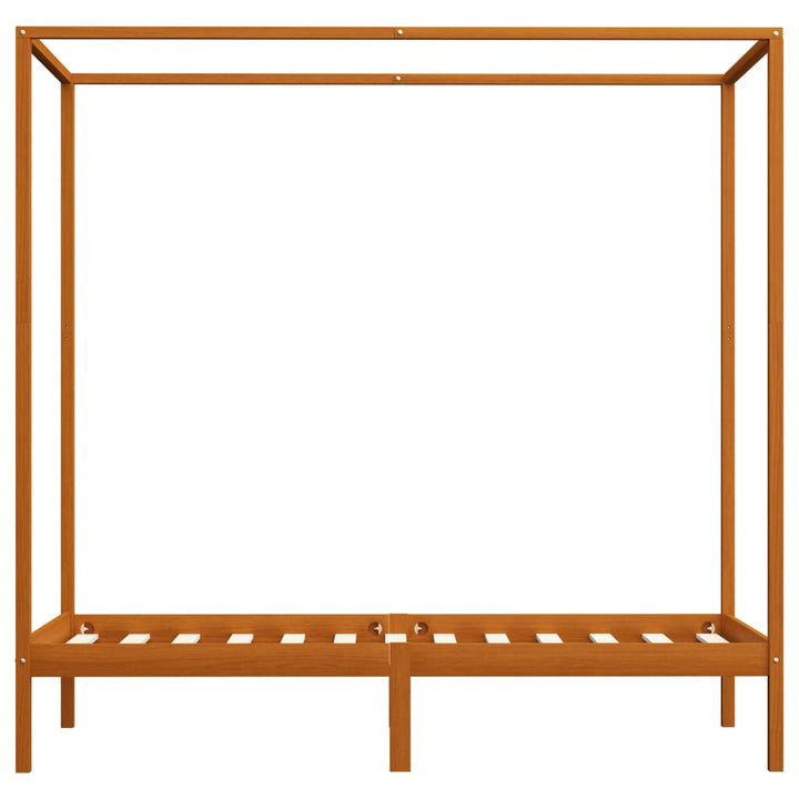 sengestel til himmelseng 100x200 cm massivt fyrretræ gyldenbrun
