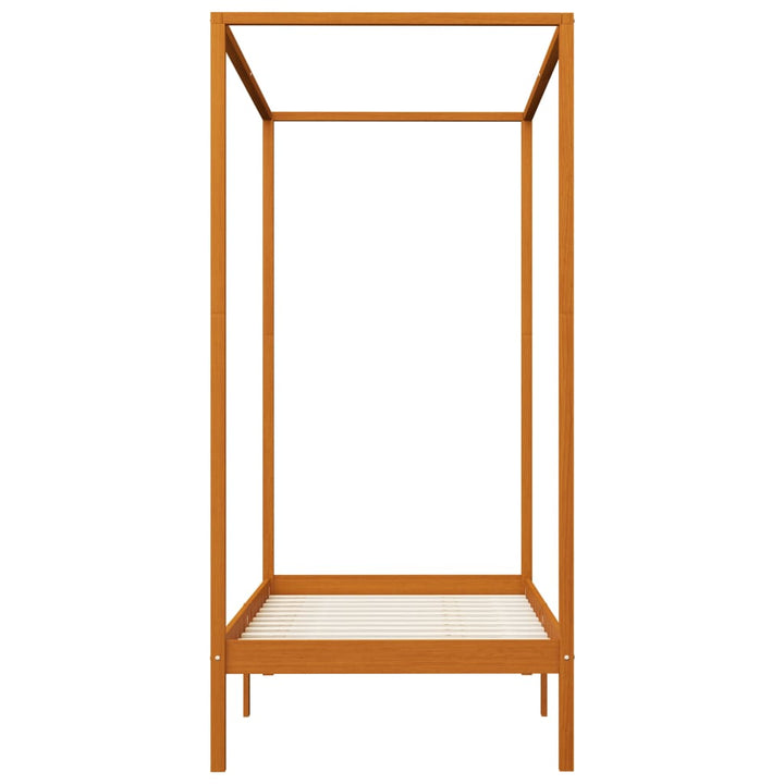 sengestel til himmelseng 100x200 cm massivt fyrretræ gyldenbrun