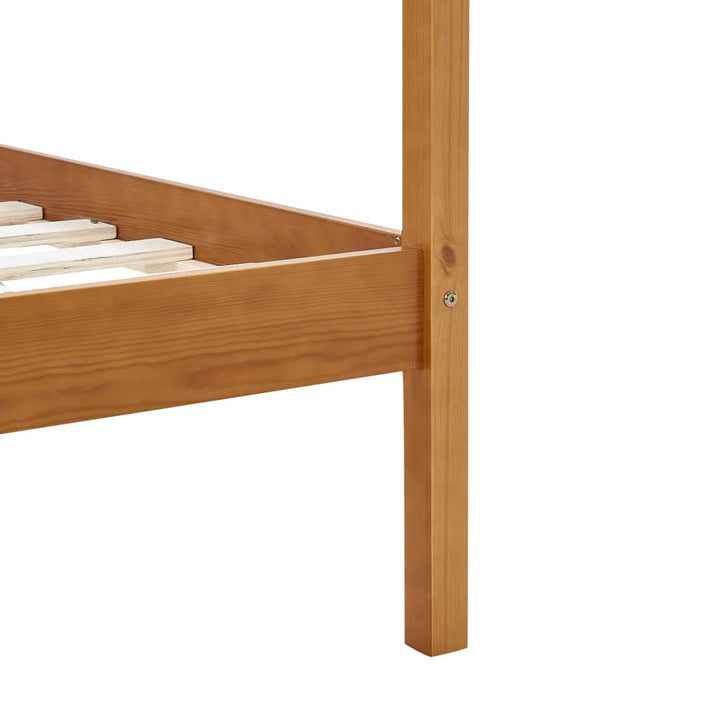 sengestel til himmelseng 100x200 cm massivt fyrretræ gyldenbrun