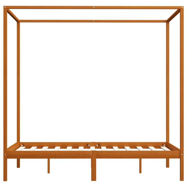 sengestel til himmelseng 120x200 cm massivt fyrretræ gyldenbrun