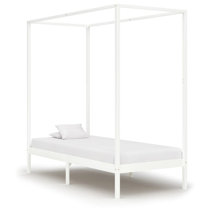 sengestel til himmelseng 90 x 200 cm massivt fyrretræ hvid