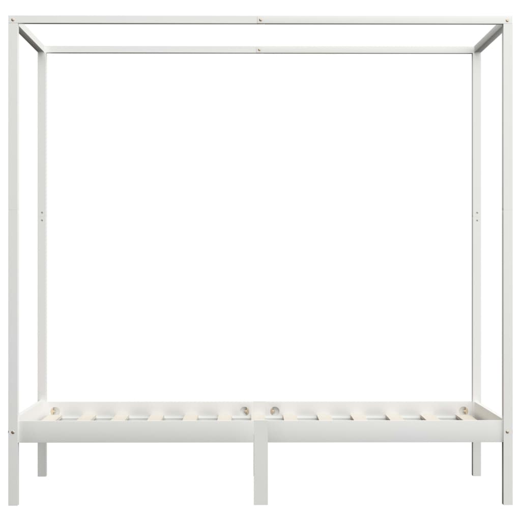 sengestel til himmelseng 90 x 200 cm massivt fyrretræ hvid