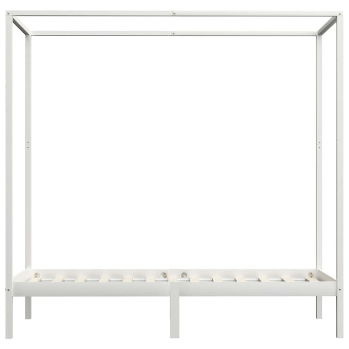 sengestel til himmelseng 90 x 200 cm massivt fyrretræ hvid