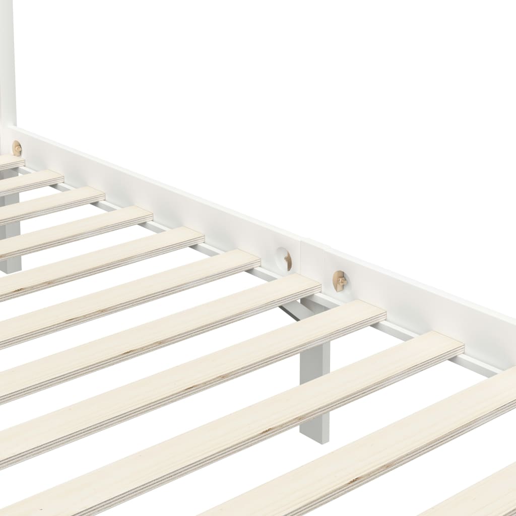 sengestel til himmelseng 90 x 200 cm massivt fyrretræ hvid