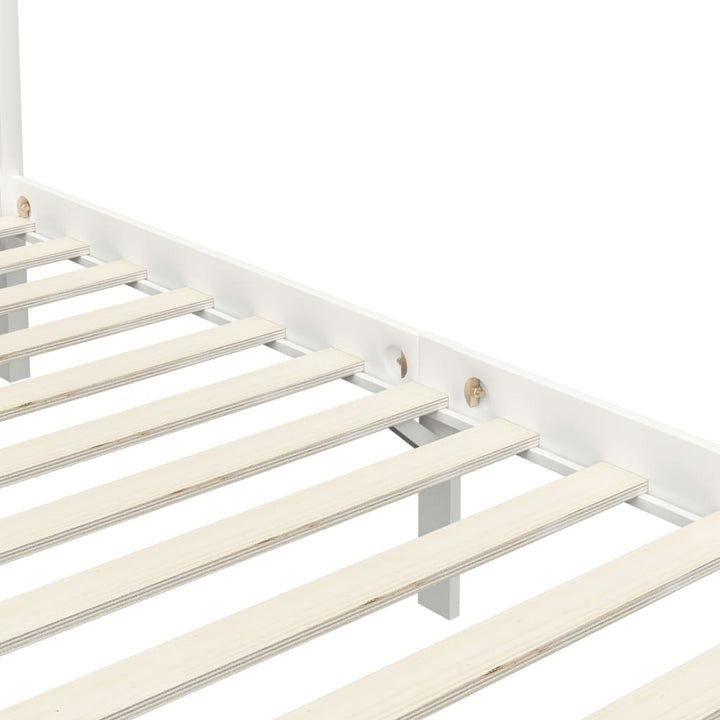 sengestel til himmelseng 90 x 200 cm massivt fyrretræ hvid