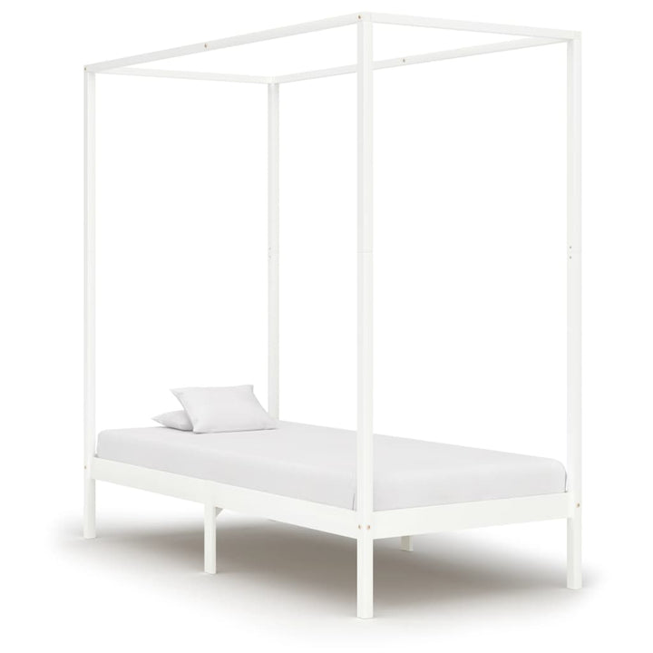 sengestel til himmelseng 100 x 200 cm massivt fyrretræ hvid