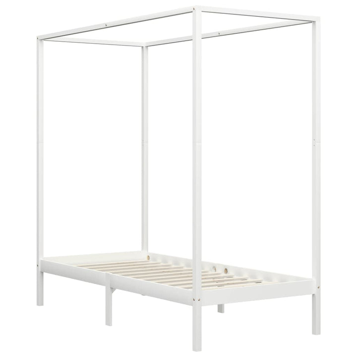 sengestel til himmelseng 100 x 200 cm massivt fyrretræ hvid