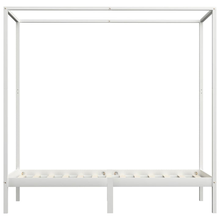 sengestel til himmelseng 100 x 200 cm massivt fyrretræ hvid