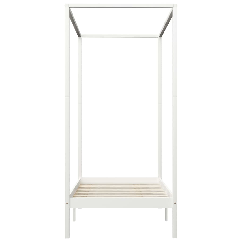 sengestel til himmelseng 100 x 200 cm massivt fyrretræ hvid