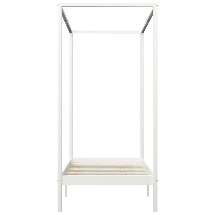 sengestel til himmelseng 100 x 200 cm massivt fyrretræ hvid