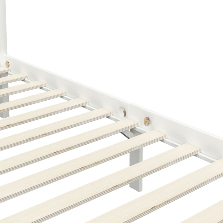sengestel til himmelseng 100 x 200 cm massivt fyrretræ hvid