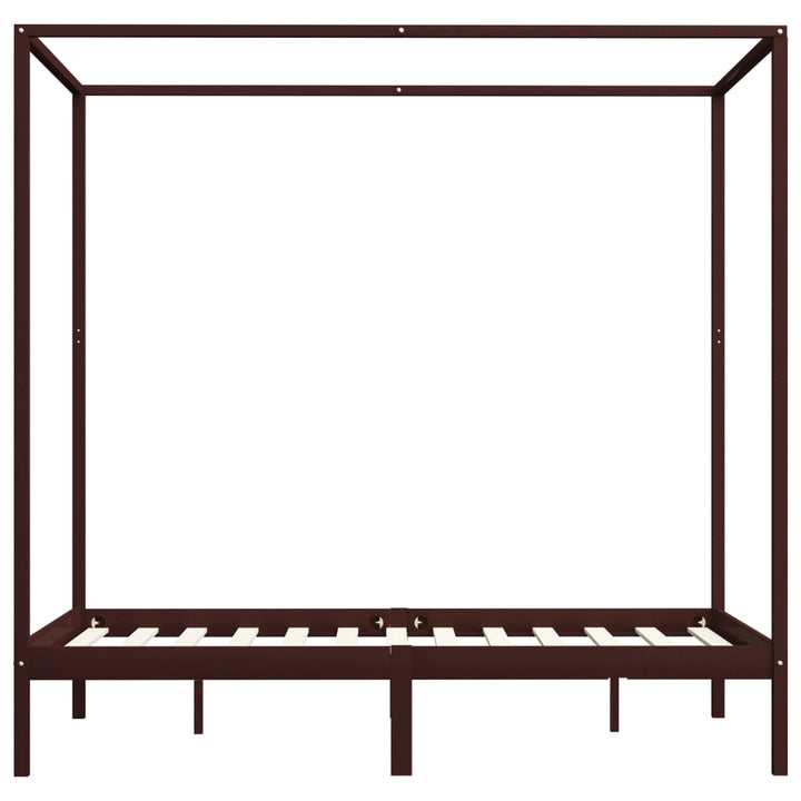 sengestel til himmelseng 120 x 200 cm massiv fyrretræ mørkebrun