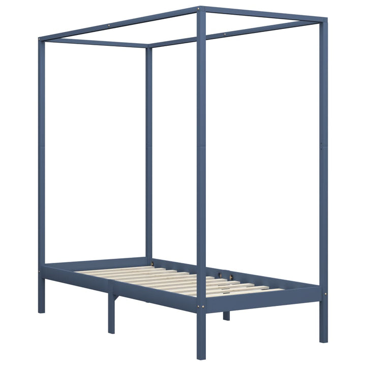 sengestel til himmelseng 90 x 200 cm massivt fyrretræ grå