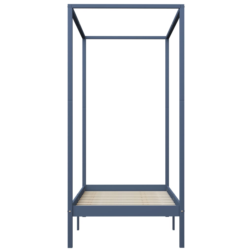 sengestel til himmelseng 90 x 200 cm massivt fyrretræ grå