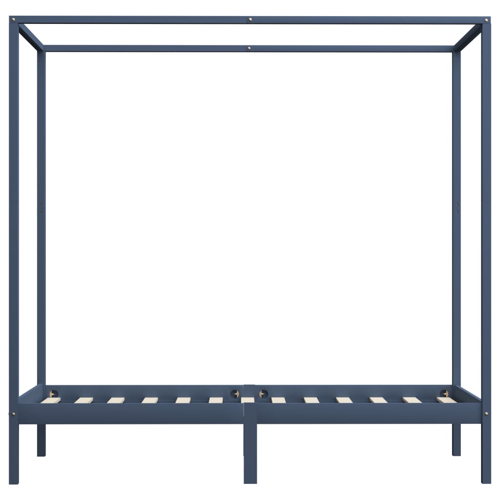 sengestel til himmelseng 90 x 200 cm massivt fyrretræ grå