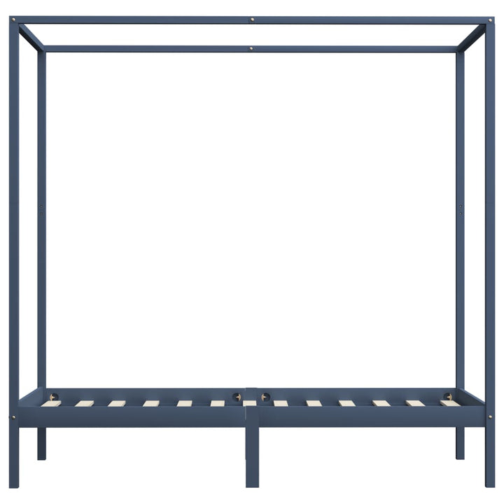 sengestel til himmelseng 90 x 200 cm massivt fyrretræ grå
