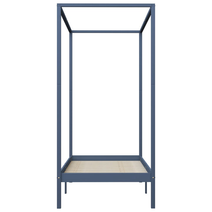 sengestel til himmelseng 100 x 200 cm massivt fyrretræ grå