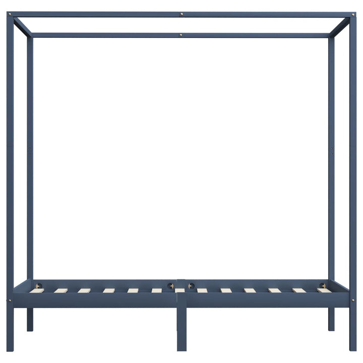 sengestel til himmelseng 100 x 200 cm massivt fyrretræ grå