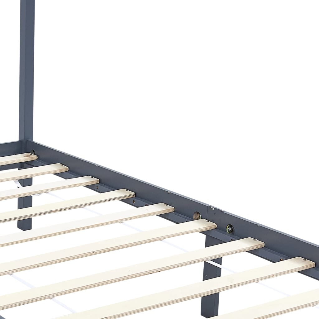 sengestel til himmelseng 100 x 200 cm massivt fyrretræ grå