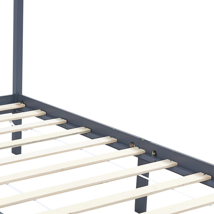 sengestel til himmelseng 100 x 200 cm massivt fyrretræ grå