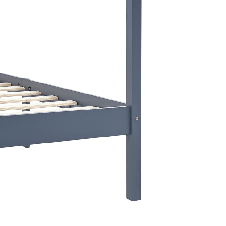 sengestel til himmelseng 100 x 200 cm massivt fyrretræ grå