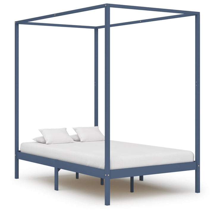sengestel til himmelseng 120 x 200 cm massivt fyrretræ grå
