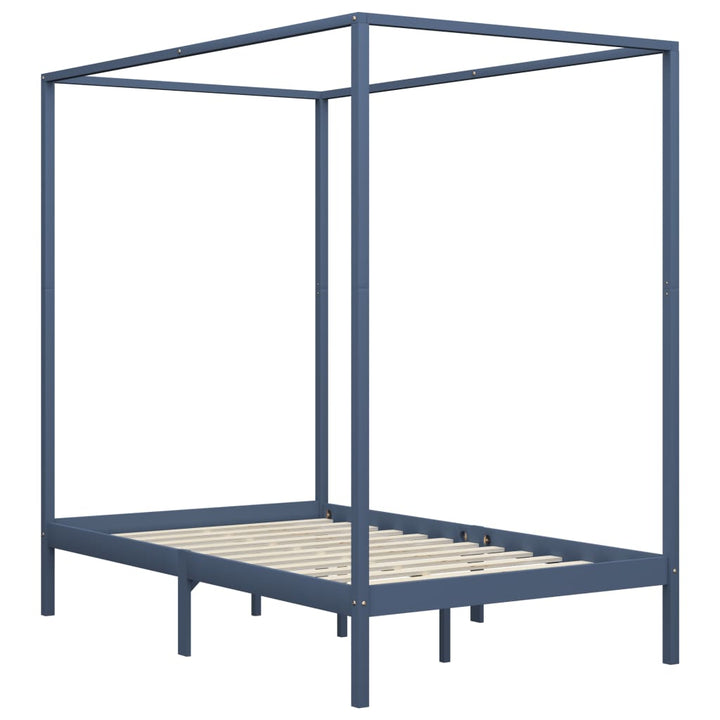 sengestel til himmelseng 120 x 200 cm massivt fyrretræ grå
