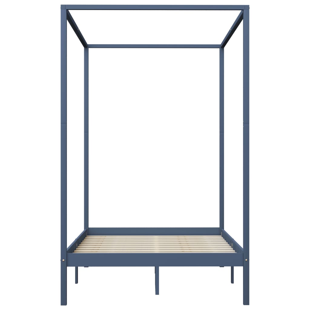 sengestel til himmelseng 120 x 200 cm massivt fyrretræ grå
