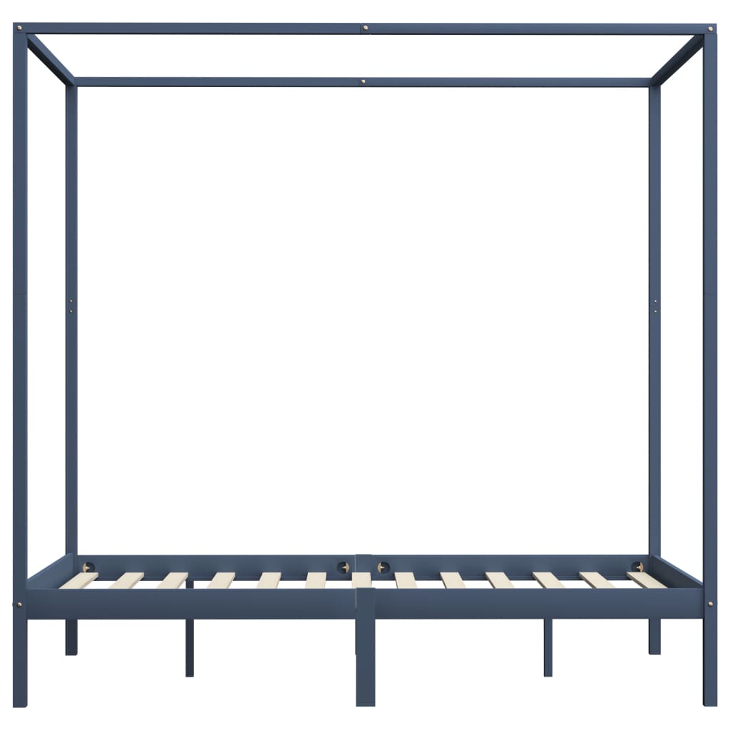 sengestel til himmelseng 120 x 200 cm massivt fyrretræ grå