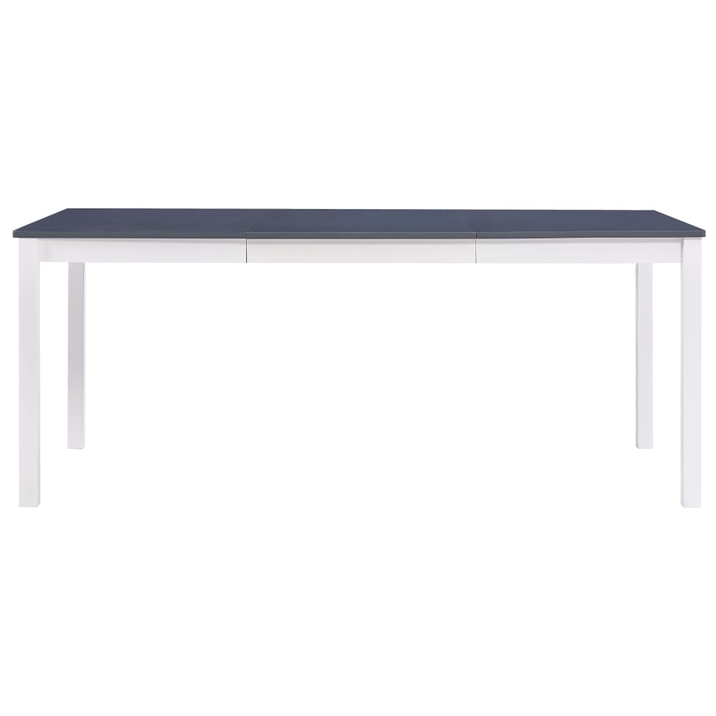 spisebord 180 x 90 x 73 cm fyrretræ hvid og grå