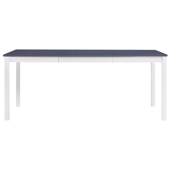 spisebord 180 x 90 x 73 cm fyrretræ hvid og grå