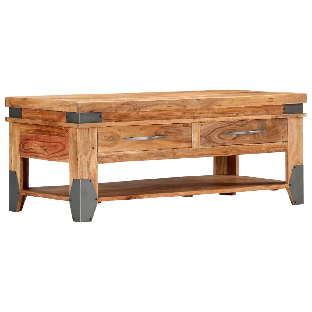 sofabord 110 x 52 x 45 cm massivt akacietræ