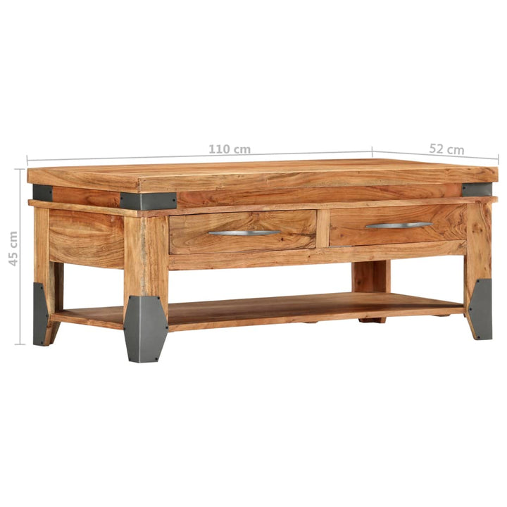 sofabord 110 x 52 x 45 cm massivt akacietræ