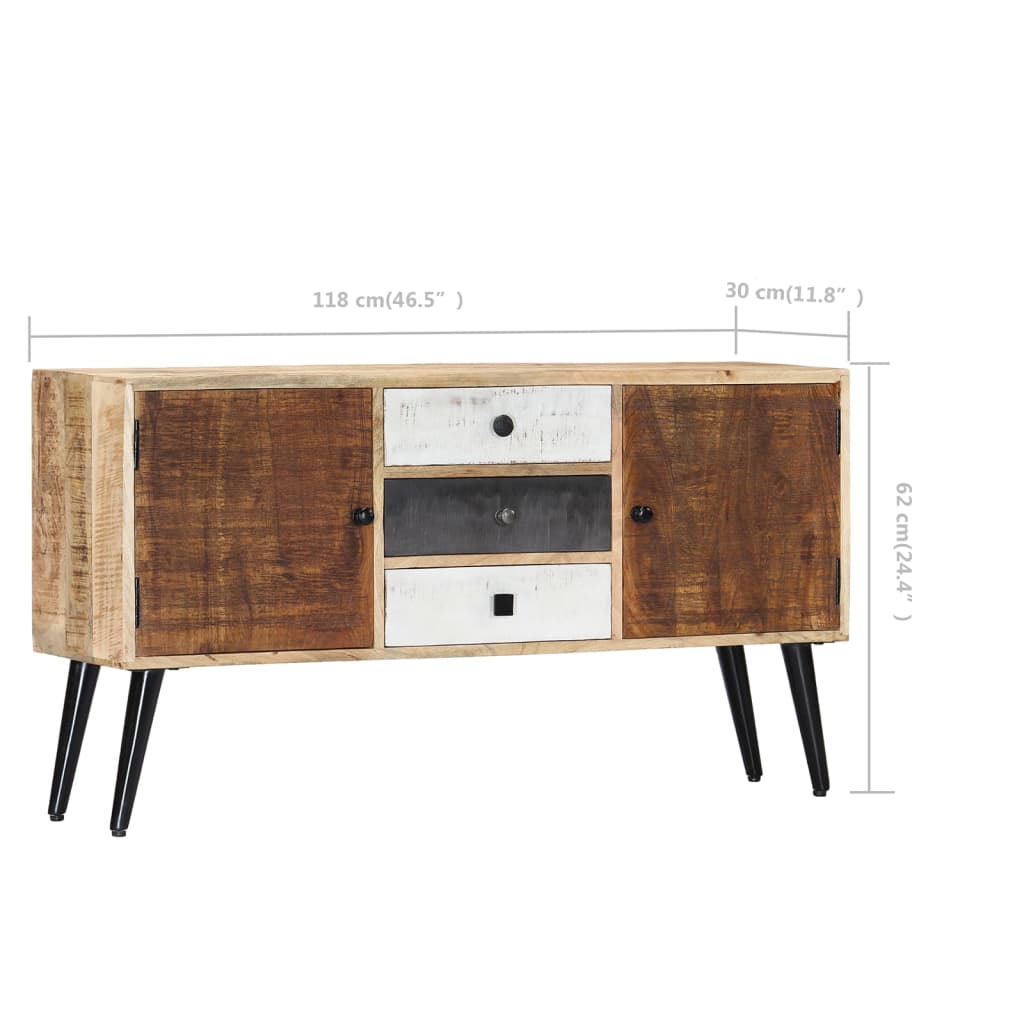 skænk 118 x 30 x 62 cm massivt mangotræ