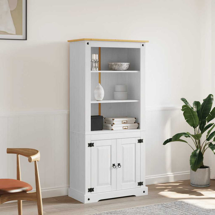 skab Corona-serien 80x40x170 cm mexicansk fyrretræ hvid