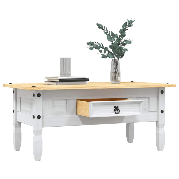 sofabord 100 x 55 x 44 cm fyrretræ Corona-serien hvid