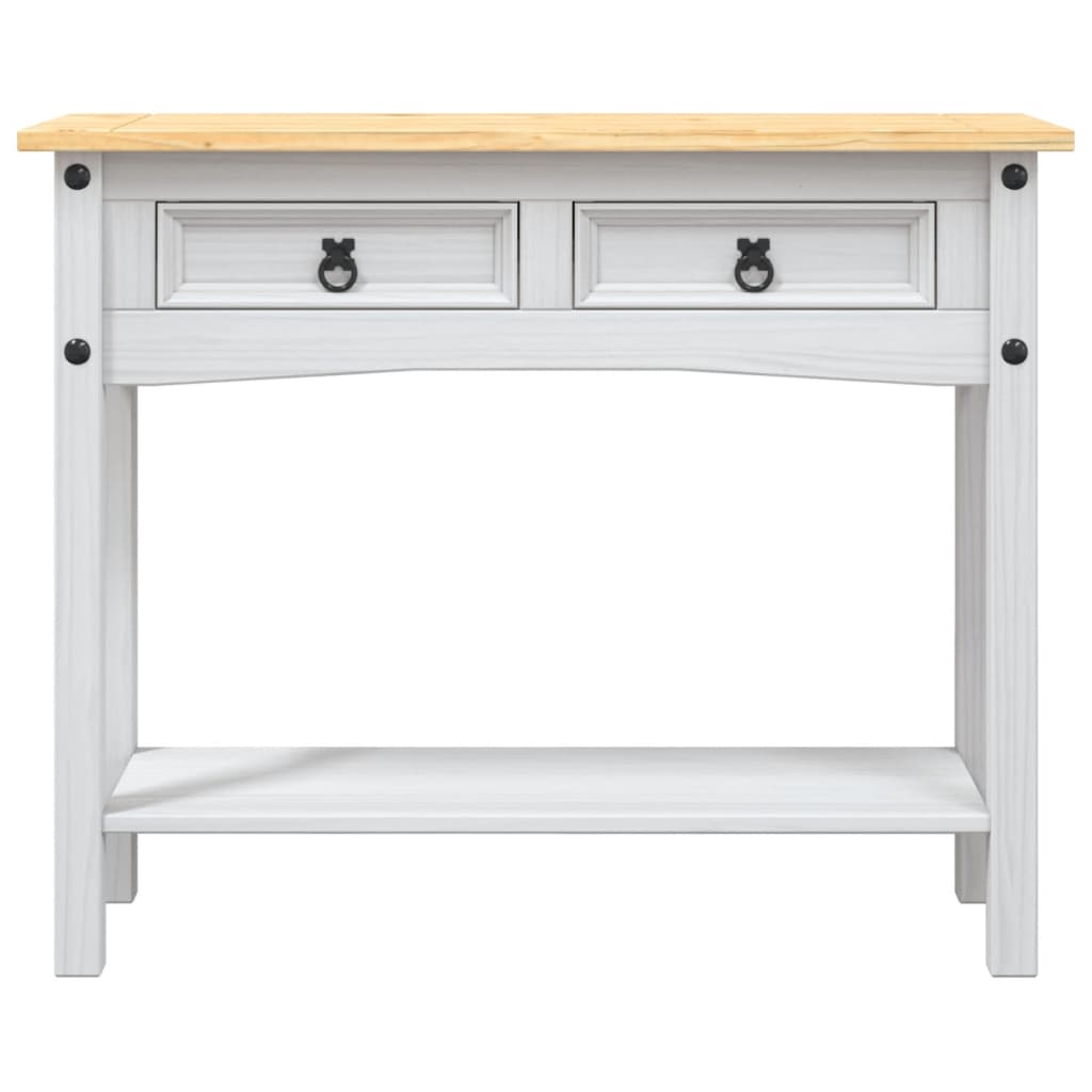 konsolbord Corona-serien 90x34,5x73 cm mexicansk fyrretræ hvid