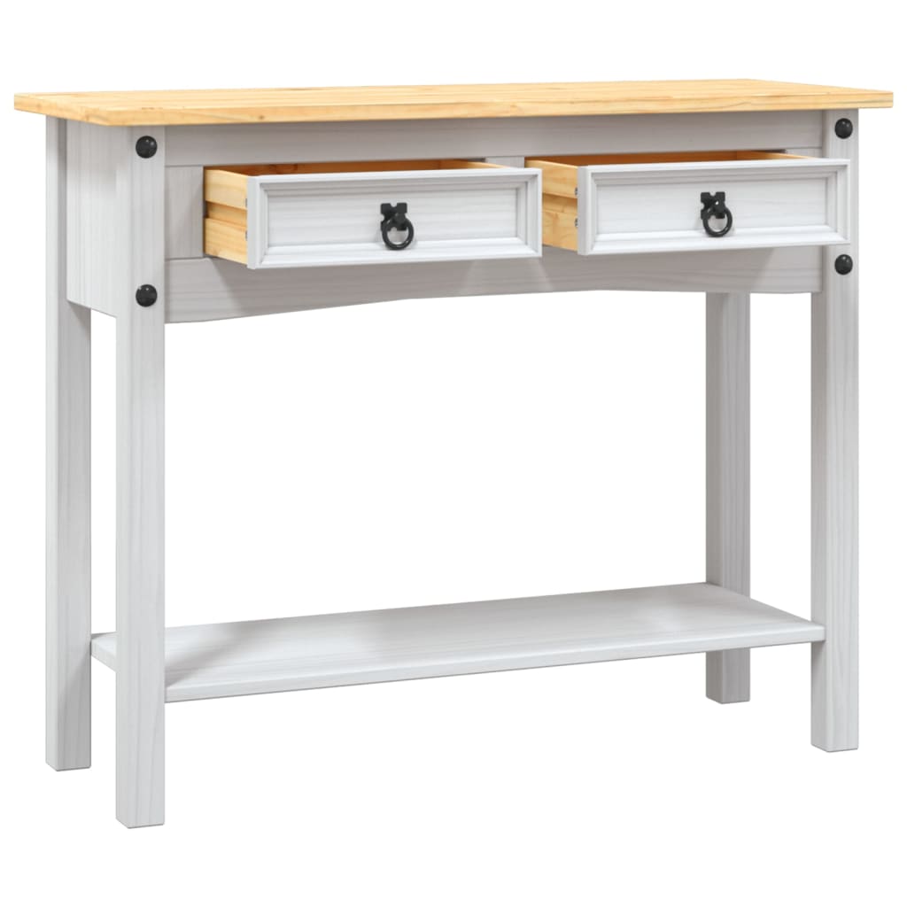 konsolbord Corona-serien 90x34,5x73 cm mexicansk fyrretræ hvid