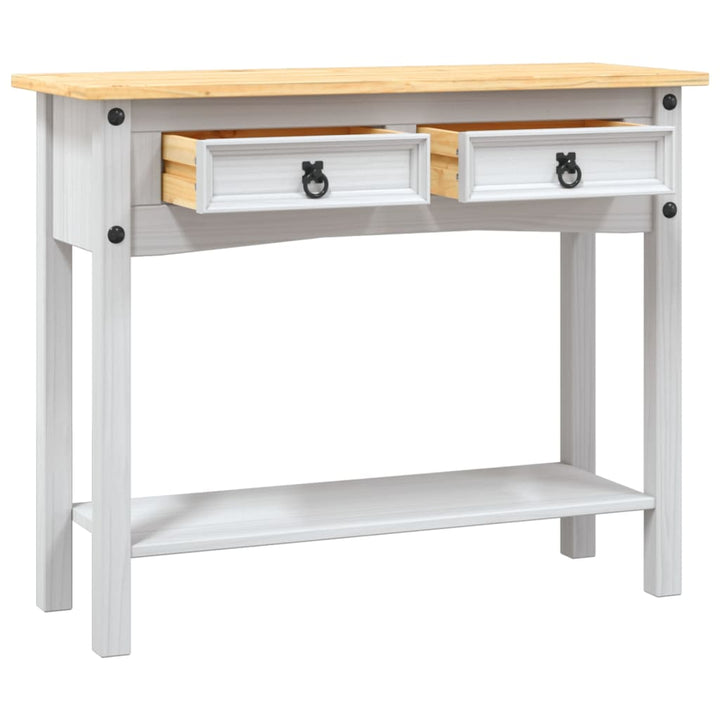 konsolbord Corona-serien 90x34,5x73 cm mexicansk fyrretræ hvid