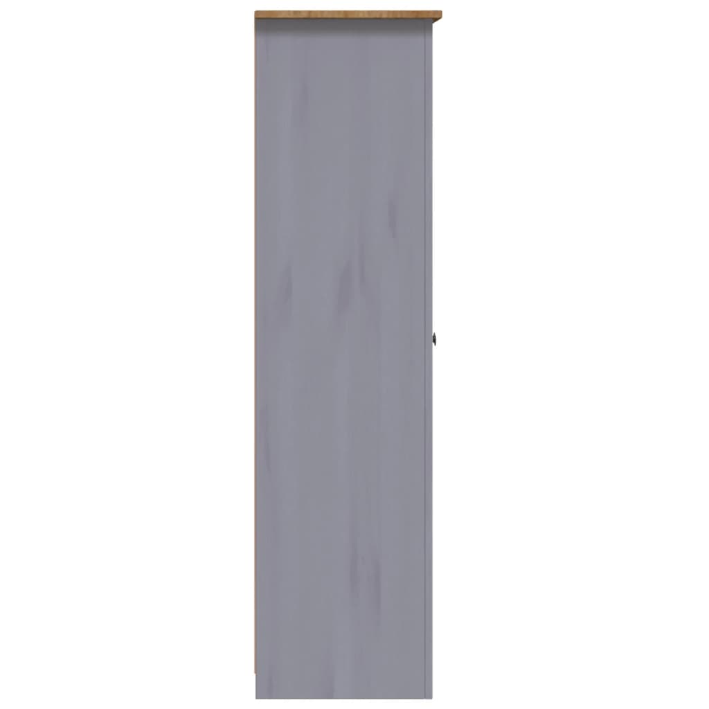 klædeskab med 3 låger 118 x 50 x 171,5 cm fyrretræ grå Panama