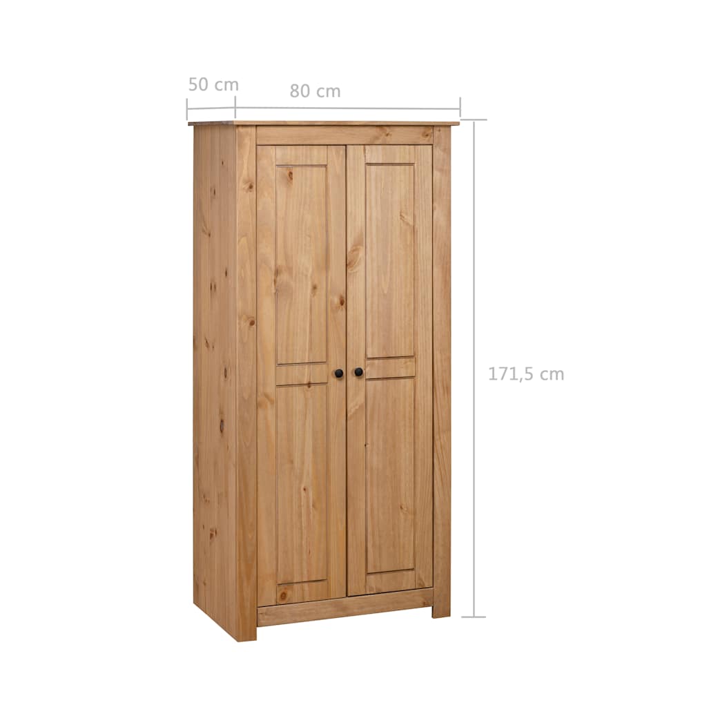 klædeskab Panama-serien 80x50x171,5 cm massivt fyrretræ