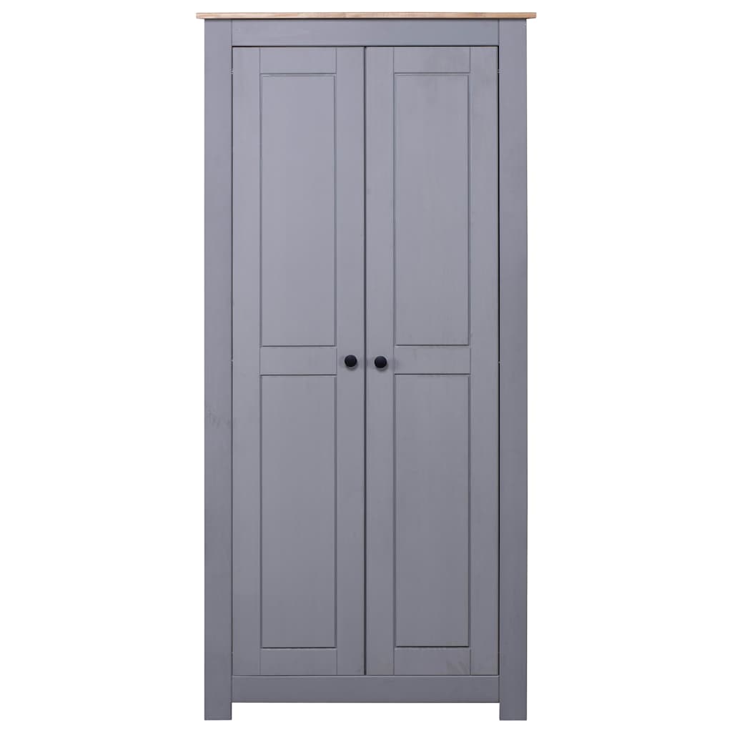 klædeskab Panama-serien 80x50x171,5 cm massivt fyrretræ grå
