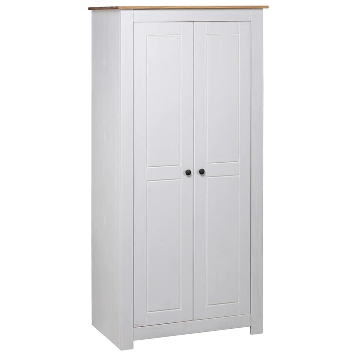 klædeskab Panama-serien 80x50x171,5 cm massivt fyrretræ hvid