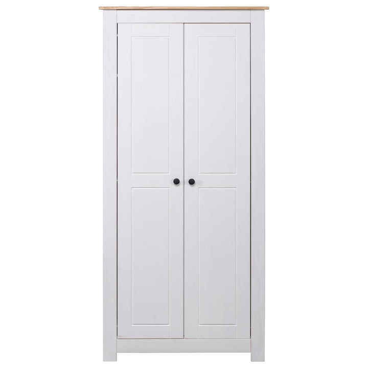 klædeskab Panama-serien 80x50x171,5 cm massivt fyrretræ hvid