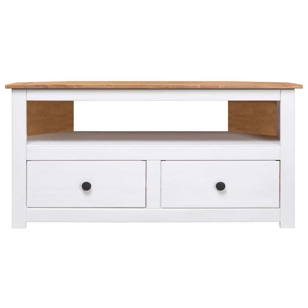 tv-skænk 93 x 49 x 49 cm massivt fyrretræ Panama hvid