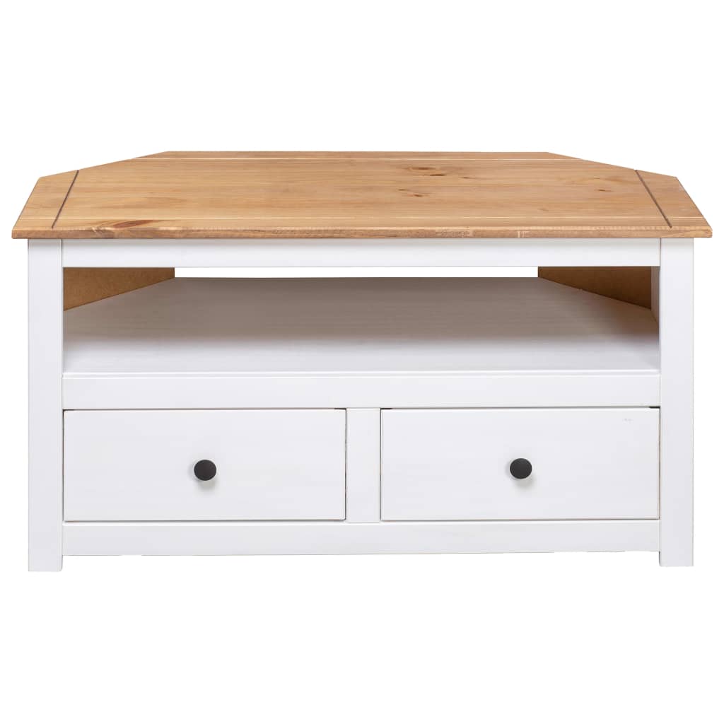 tv-skænk 93 x 49 x 49 cm massivt fyrretræ Panama hvid