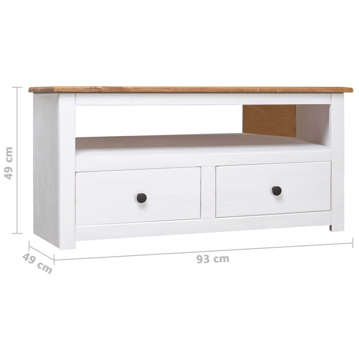 tv-skænk 93 x 49 x 49 cm massivt fyrretræ Panama hvid