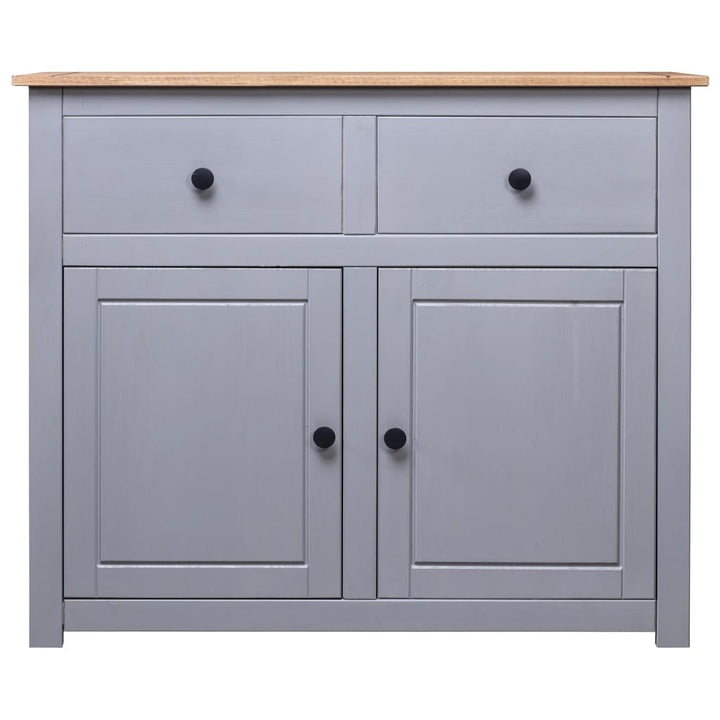 skænk Panama-serien 93x40x80 cm massivt fyrretræ grå